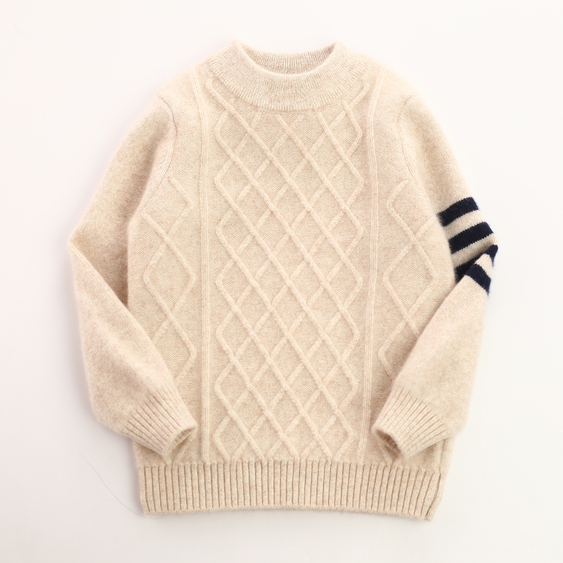 秋冬中性纯山羊绒儿童羊绒衫加厚