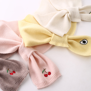 儿童针织围巾宝宝围脖女童羊绒秋冬保暖卡通男童护脖套秋冬款薄款