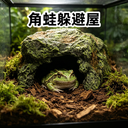 角蛙躲避屋爬宠树脂躲避洞穴守宫蜥蜴爬虫饲养箱丛林风格丰荣造景