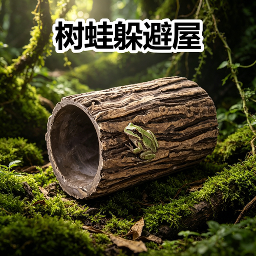树蛙躲避屋仿真树皮洞穴睫角豹纹守宫蜥蜴饲养箱缸丛林造景爬宠