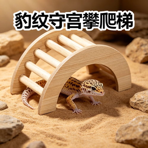 豹纹守宫攀爬爬梯玩具拱桥肥尾睫角蜥蜴专用饲养缸丰荣造景装饰