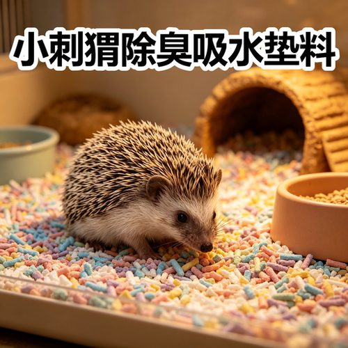 小刺猬除臭吸水垫料宠物猫狗除臭垫料爬宠专用环保彩虹吸水纸棉粒