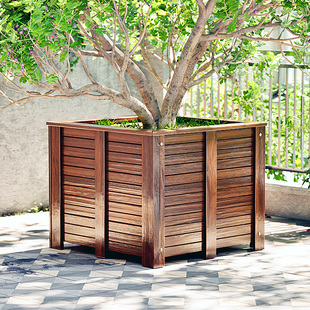 防腐木花箱户外种植箱庭院特大号种树箱木花槽室外专用铁树大花盆