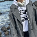 A430-DY24P128秋冬新款韩系休闲中长款大翻领毛呢大衣男风衣外套，男装毛呢大衣，电商A430（原星座702）