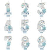 创意雪花数字蜡烛冰雪公主主题儿童周岁生日派对蛋糕布置装 饰用品