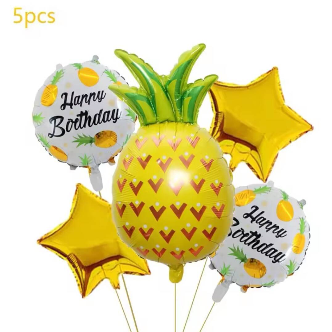 水果主题活动儿童周岁生日派对背景墙布置装饰菠萝五角星气球套餐