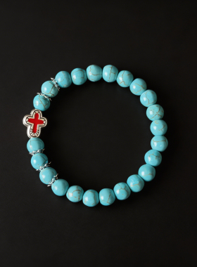 ND vintage古着Turquoise cross手链情侣手链中古做旧ins手链男女
