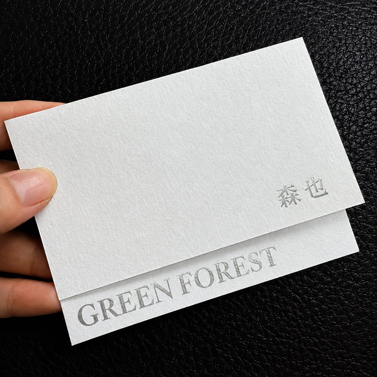 高档烫银卡片定制花店手写留言卡简约logo邀请函鲜花蓝装饰硬卡纸高级感谢卡对折祝福语贺卡烫金色明信片打印