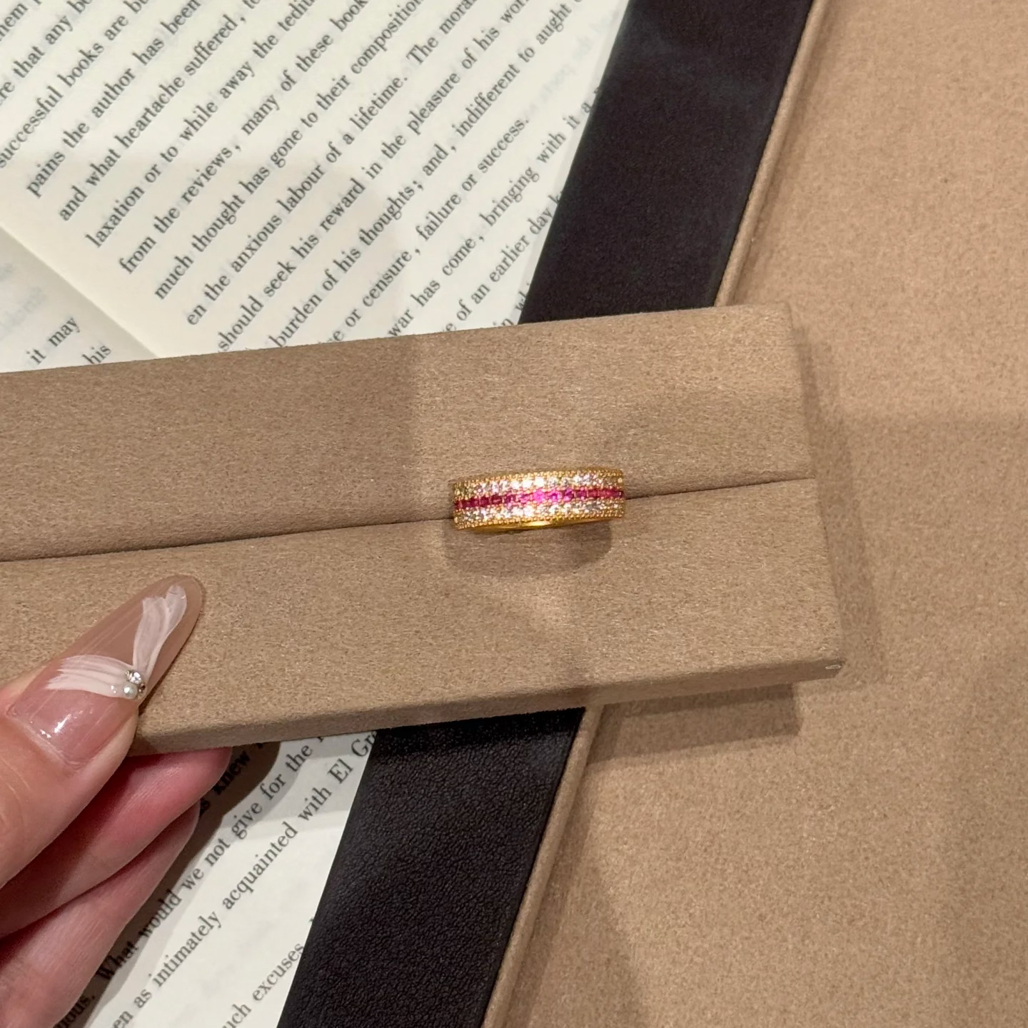 水贝点钻古法高级感爆款新款红宝石镶钻戒指足金999复古红钻指环