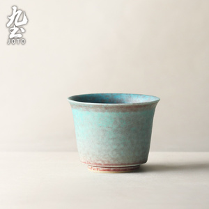 九土覆古粗陶品茗杯窑变主人杯单杯手工陶瓷小茶杯功夫茶具茶器