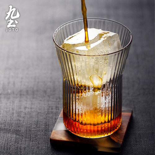 日式家用透明创意风咖啡玻璃杯子