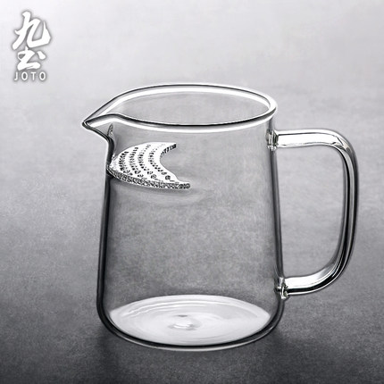 九土玻璃公道杯泡绿茶专用过滤泡茶杯茶杯带月牙一体透明高档茶具