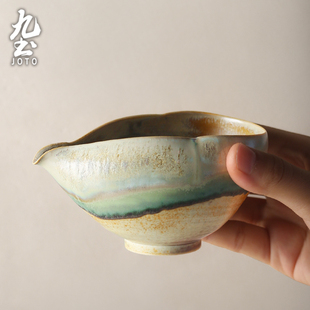 功夫茶具陶瓷柴烧景德镇分茶器小茶海高端公杯古朴 九土公道杯日式