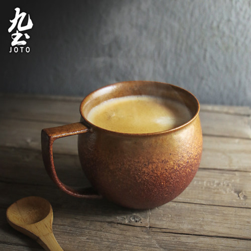 九土复古咖啡杯窑变粗陶杯