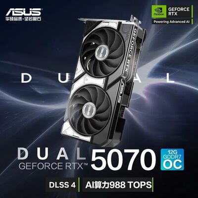 华硕DUAL RTX 5070 O12G雪豹台式机电脑电竟游戏办公全新盒装国行