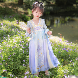 女童汉服春季中国风2023新款超仙古装夏季儿童装裙子女孩古风春秋