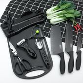 德国黑钢厨房不锈钢刀具套装 家用菜刀肉刀水果刀菜板组合全套宝宝