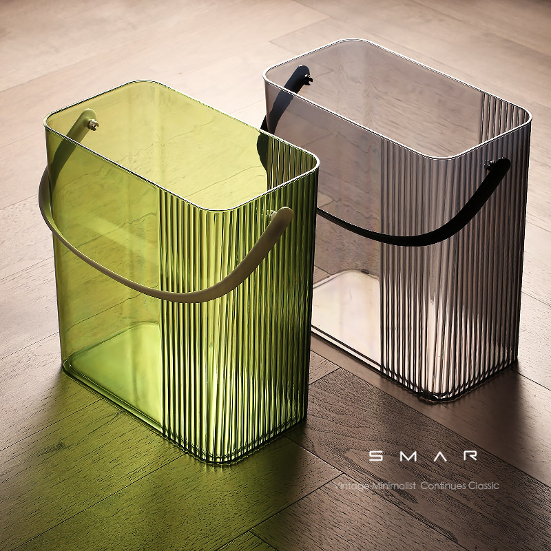 无盖长方形12透明手提垃圾桶