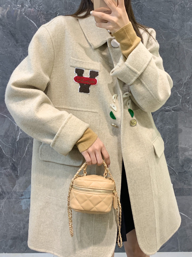 韩版宽松休闲百搭洋气毛呢外套