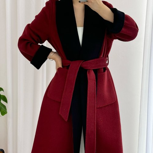 正反两面穿毛呢外套女秋冬气质