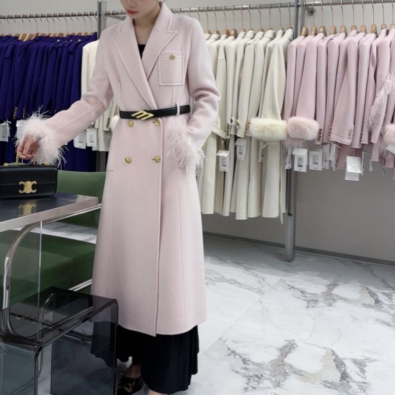 欧洲站2025秋冬新款腰带毛呢外套