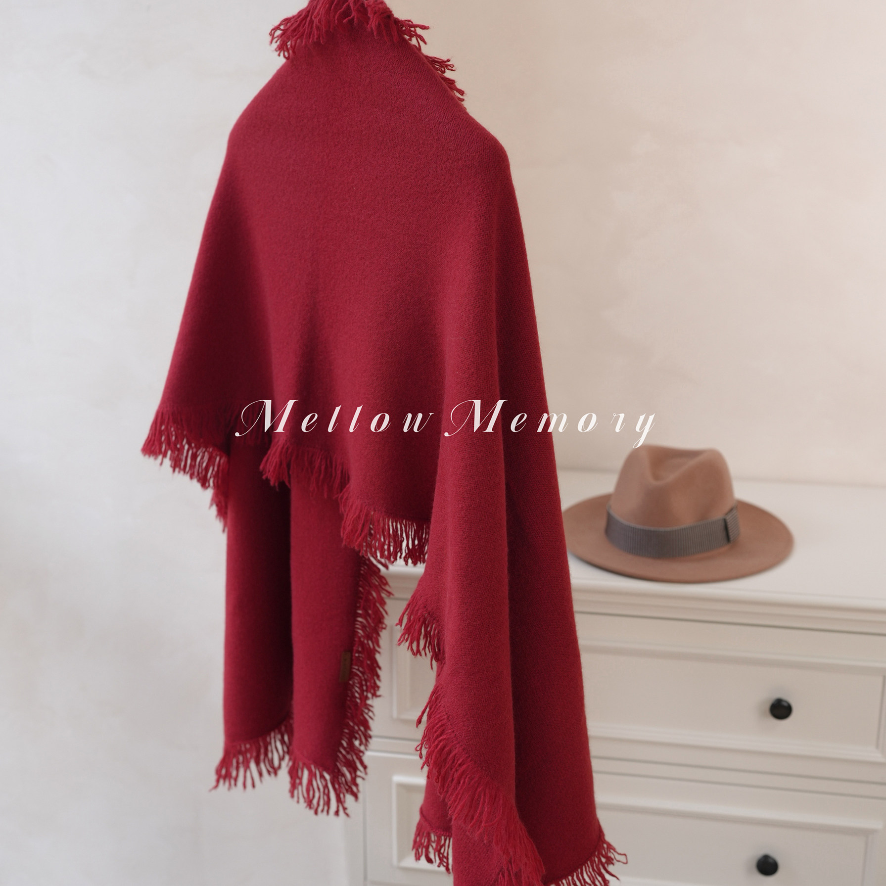 高克重100%山羊绒流苏大披肩围巾