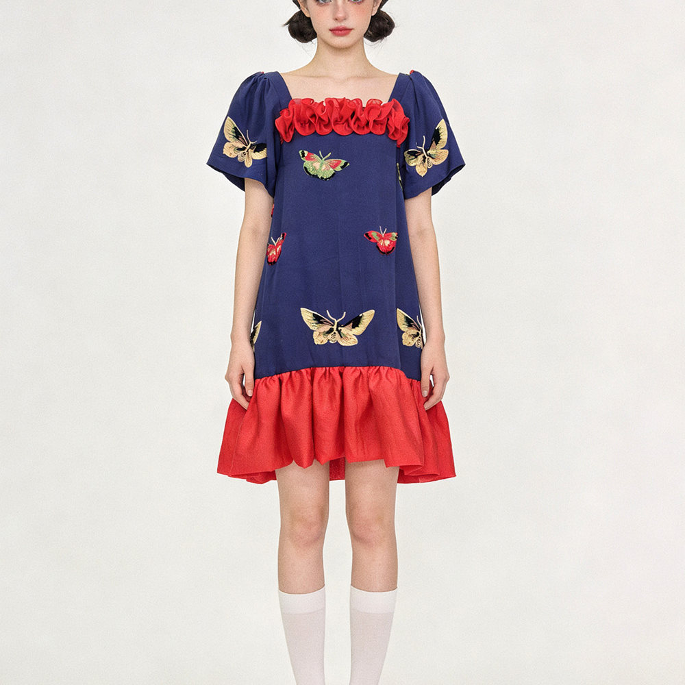 LASS LIZ原创独立设计师店2026春季新款复古高级感红色花边鱼尾裙,女装/女士精品,连衣裙,淘宝优惠券,粉丝福利购,淘宝优惠卷