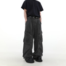男美式 高街宽松大口袋欧美裤 牛仔裤 MRNEARLY小众设计感直筒工装 子