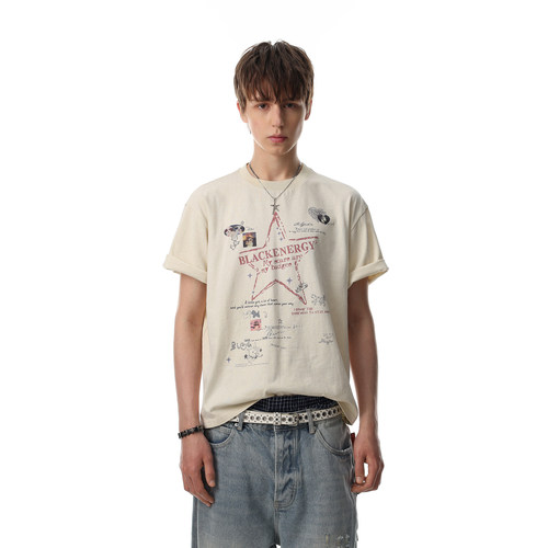 美式街头印花宽松短袖T恤