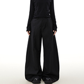 MRNEARLY美式 男宽松百搭立体裁剪弯刀裤 复古褶皱设计感直筒西装 裤