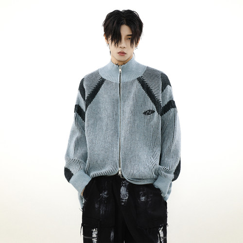 MRNEARLY美式开衫针织衫毛衣外套