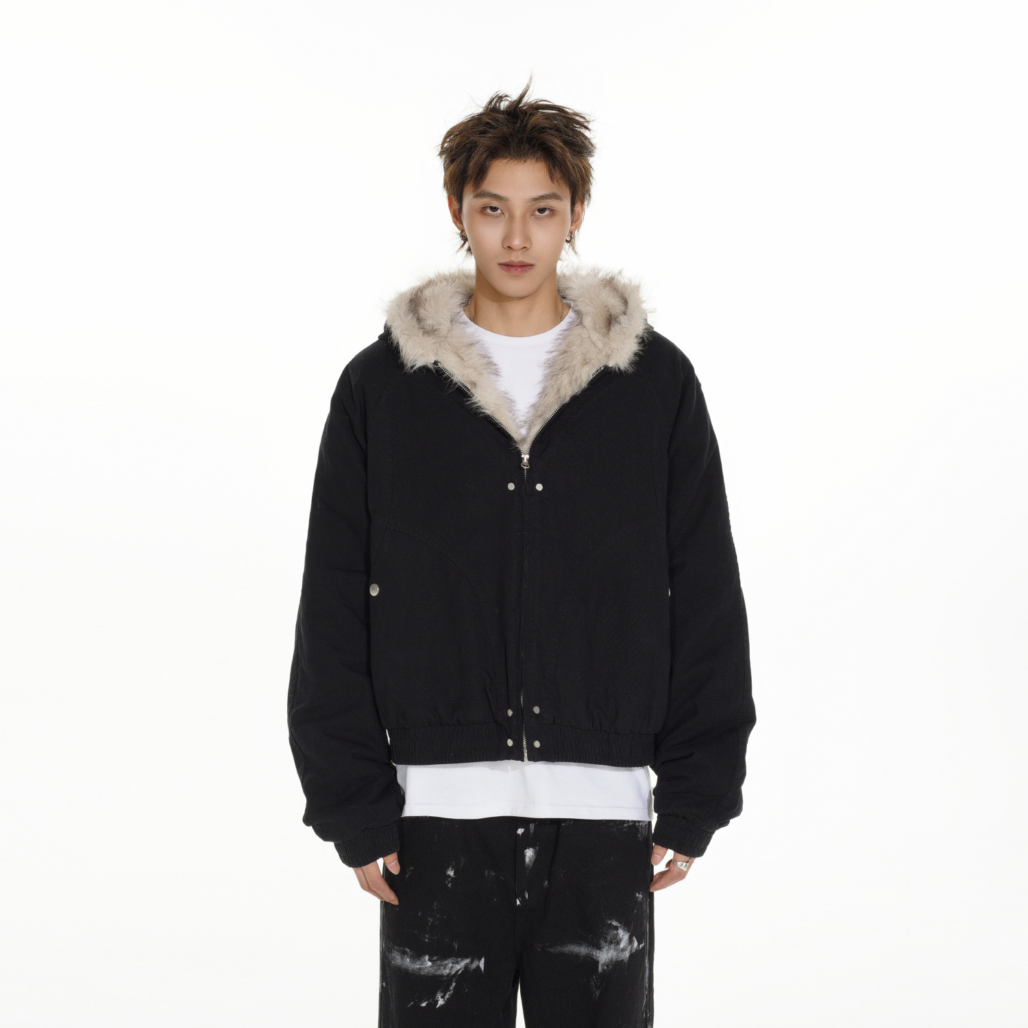 MRNEARLY美式短款棉服夹克外套男