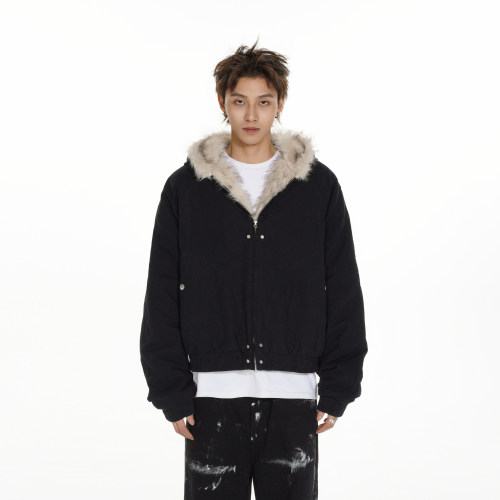 MRNEARLY美式短款棉服夹克外套男