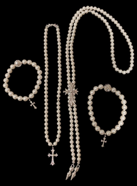 ch克罗新款联名18k白金珍珠项链