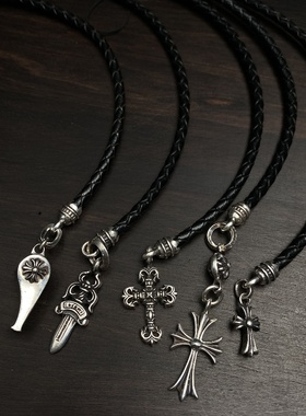 s925纯银编织火焰十字架手机链