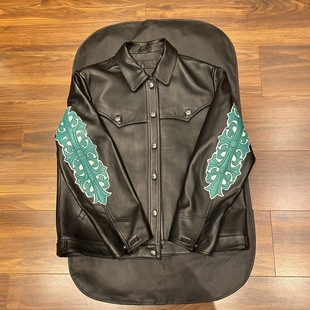 花魁silver 绿火焰藤蔓皮衣进口摔纹牛皮925纯银配件 木村拓哉同款