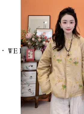 6362新款国风加厚棉服秋冬文艺复古宽松上衣中国风中式