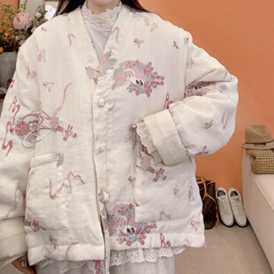 【朝花夕拾】苏维原创彩色绣花中式冬季棉服舒适保暖重工刺绣8889