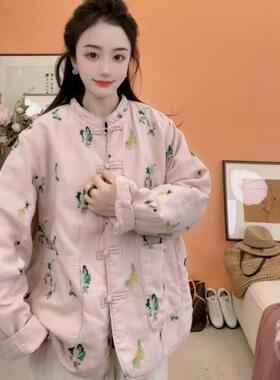 33530新款满绣蝴蝶新中式国风刺绣冬季保暖女式外套
