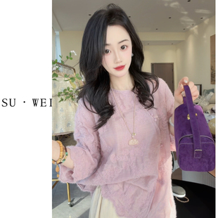 新中式夏季苎麻刺绣不规则斜襟短款百搭衬衫女款1312