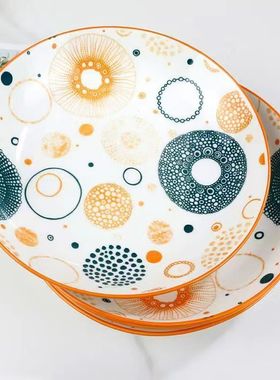 8/8.5寸方盘陶瓷家用饭盘子釉下彩果盘流星花园圆盘防烫创意菜盘