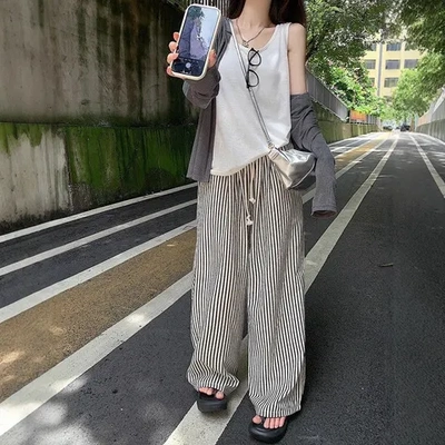 白色背心纯色吊带慵懒风运动宽松外穿女内搭夏季上衣工字打底无袖