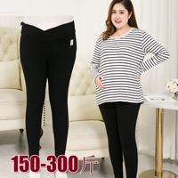 200-220-250-300 kg mùa thu quần bà bầu cỡ lớn quần legging cotton cộng với phân bón cộng với váy bà bầu lớn - Phụ nữ mang thai quần / quần bụng quần bầu cotton