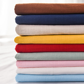 竹节棉 棉麻布料纯色文艺禅意中国风服装 洗水竹节纯棉麻纱皱面料