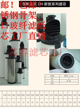 DH滤芯010 020 025 030 035 040 045 050 055AA/AO/AR/AAR/AX/ACS