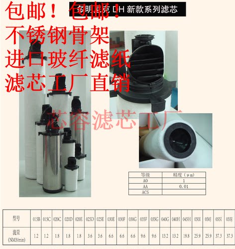 DH滤芯010 020 025 030 035 040 045 050 055AA/AO/AR/AAR/AX/ACS
