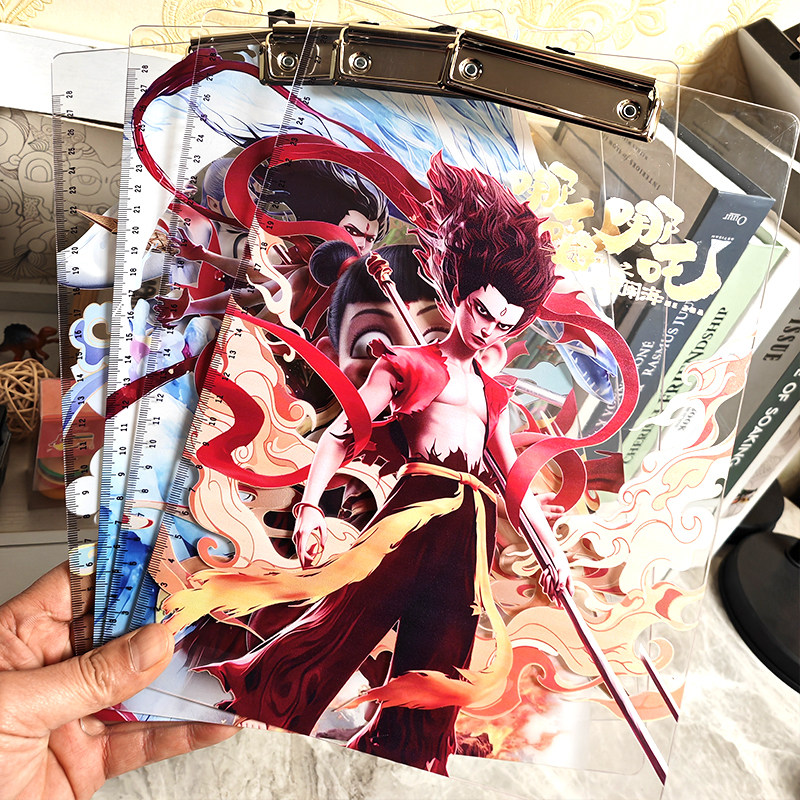 亚克力夹板哪吒透明板夹敖丙A4文件夹写字板考试加厚书写垫板包邮