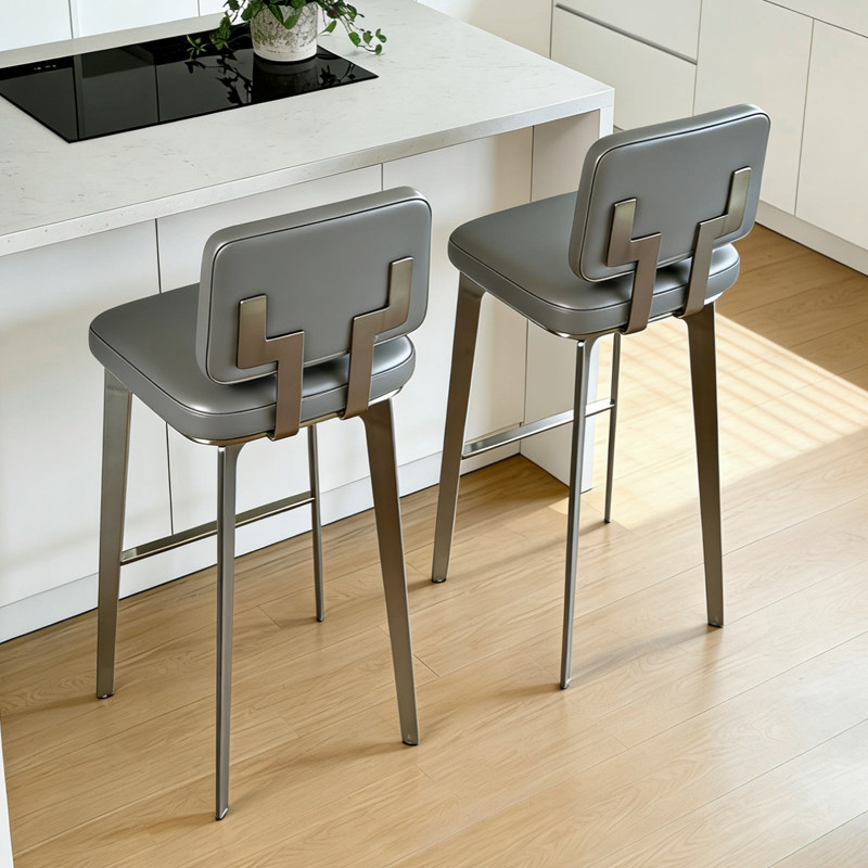 别墅高脚椅设计感 意式极简吧台椅真皮 设计师高脚凳布艺岛台椅子,商业/办公家具,酒吧椅,淘宝优惠券,粉丝福利购,淘宝优惠卷