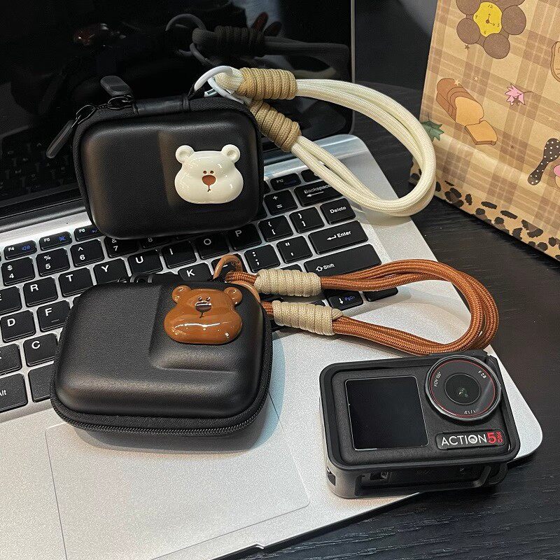 情侣小熊适用大疆action6/5pro/4/3收纳包影石360AcePro2相机包女