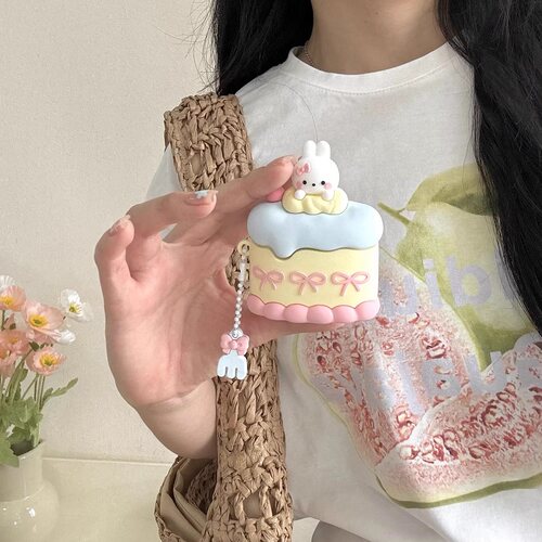 立体可爱蛋糕小兔子airpods4/3代耳机保护壳套pro二代个性适用于苹果1/2代无线蓝牙硅胶软壳女款Pro3创意防摔